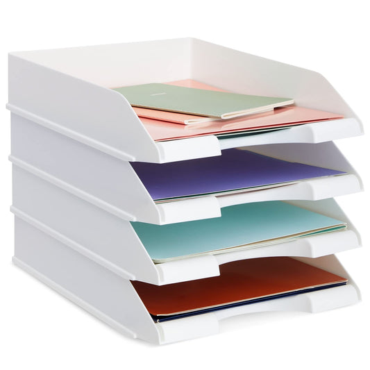 Stockroom Plus Rectangular Letter Trays - Paper Trays for Classroom - Desktop Paper Organizer &