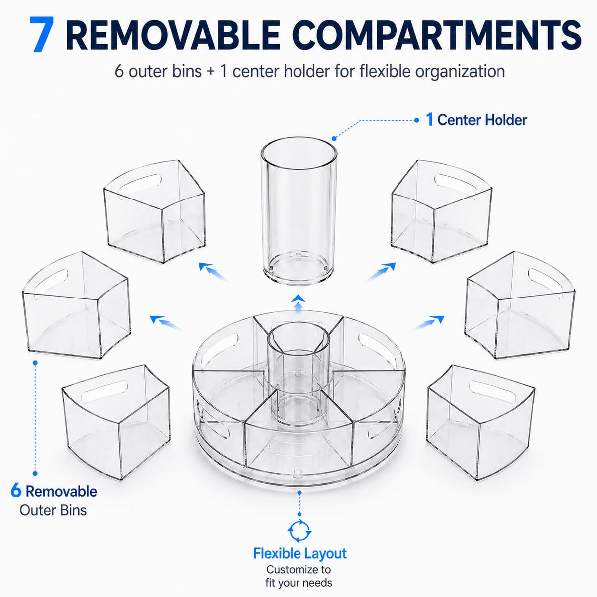 CraftGenes Clear Rotating Organizer, Acrylic Pen Holder, Marker Organizer