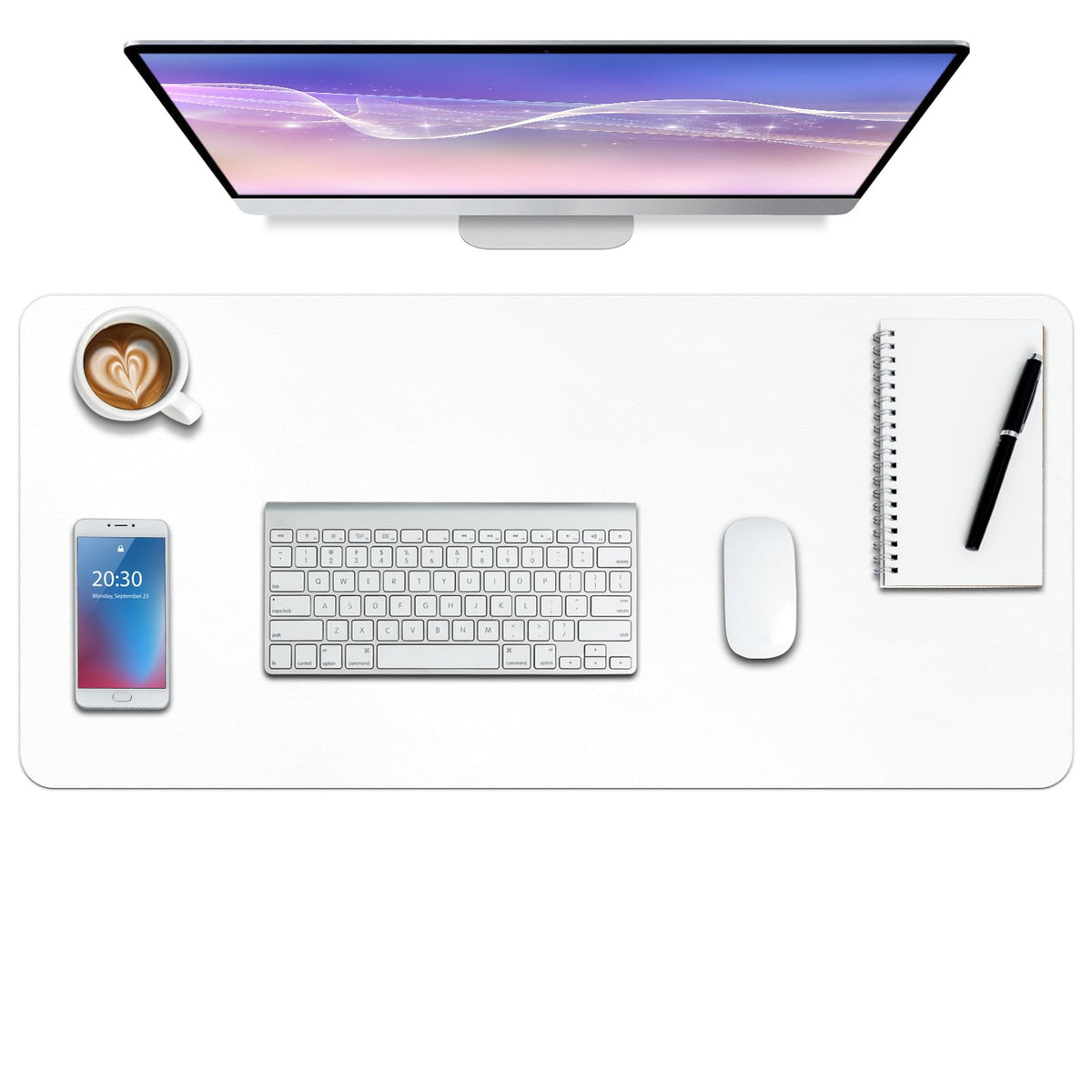 Boutilon Leather Desk Pad Protector,Non-Slip Mouse Pad,Laptop Desk Pad,Office Mouse Mat,Waterproof