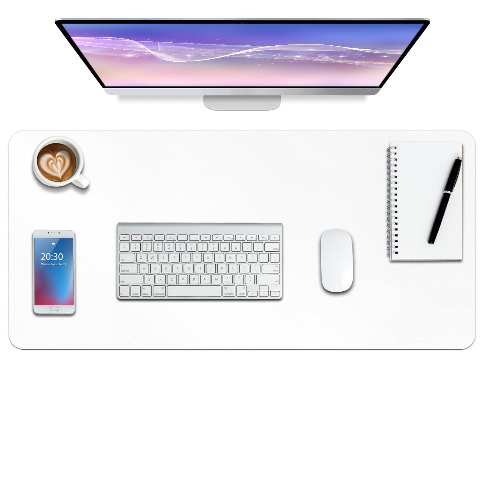 Boutilon Leather Desk Pad Protector,Non-Slip Mouse Pad,Laptop Desk Pad,Office Mouse Mat,Waterproof