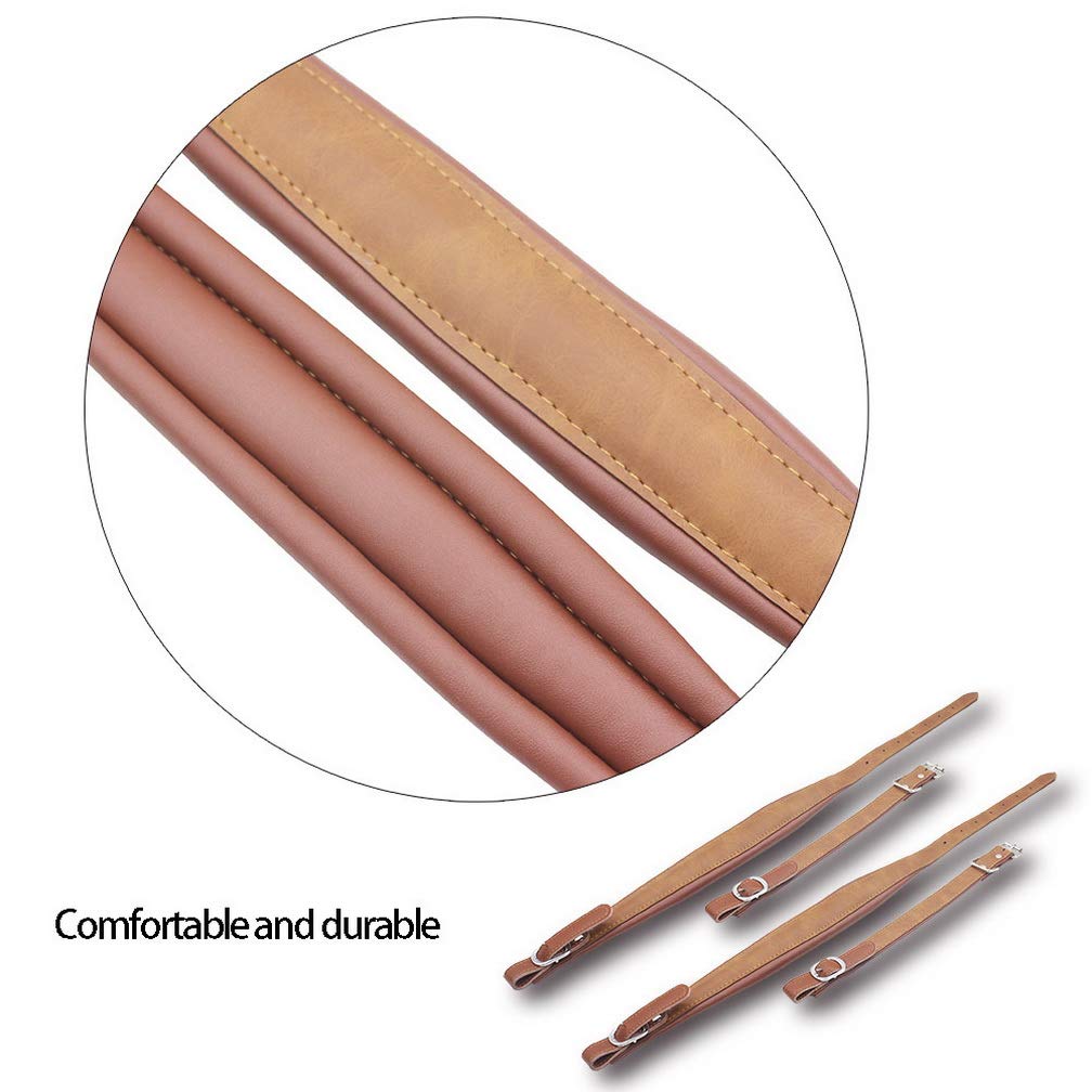 BIBISTORE Soft Leather Adjustable Accordion Shoulder Harness Straps Instrument Accessories (Coffee)