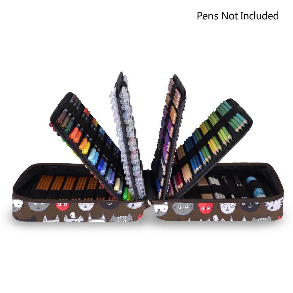 Pencil Case Holder Slot with Zipper Closure Large Capacity Pen Organizer