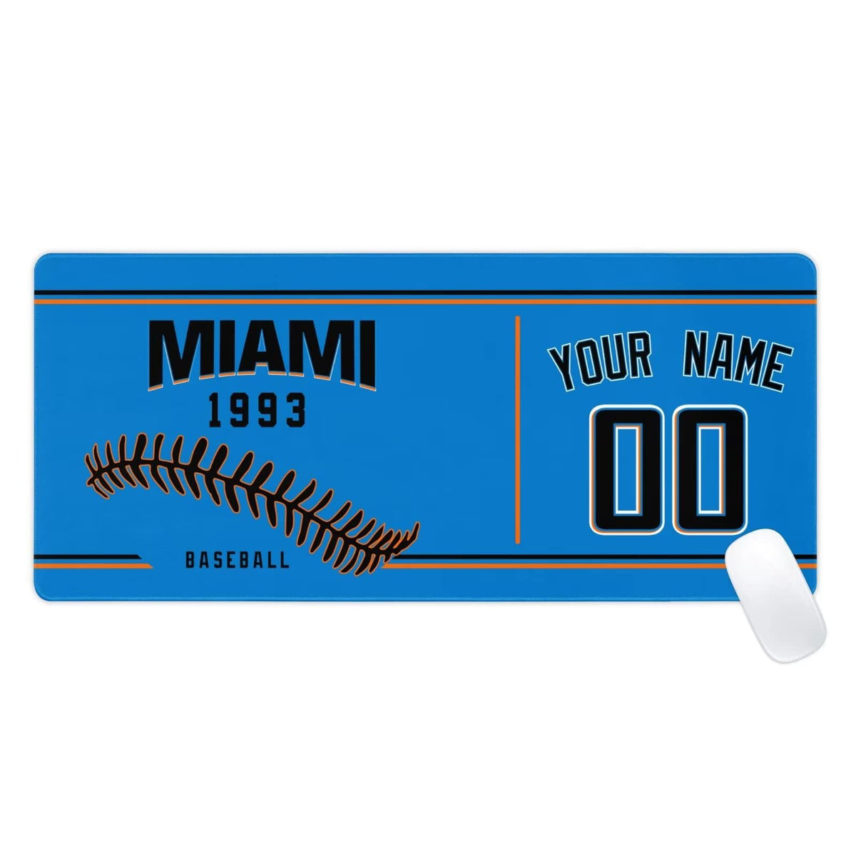 Miami Mouse Pad Custom Any Name and Number Personalized Desk Pad for Men Women Youth Gifts