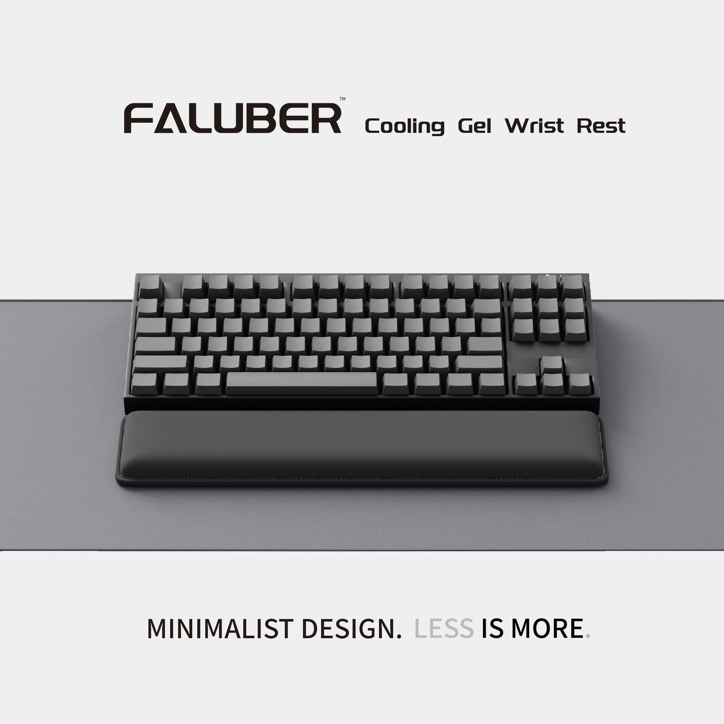 Faluber Cooling Gel Wrist Rest, 14.3-inch Length for Tenkeyless Keyboard, Memory Foam Palm Rest