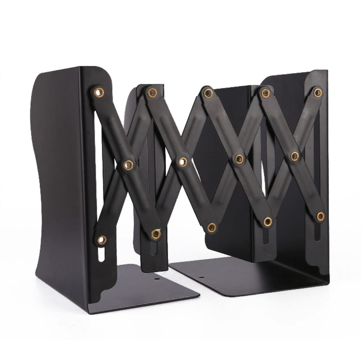 Zyners Adjustable Metal Bookends Heavy Duty for Shelves, 2 Dividers, Anti-Slip Design Expandable