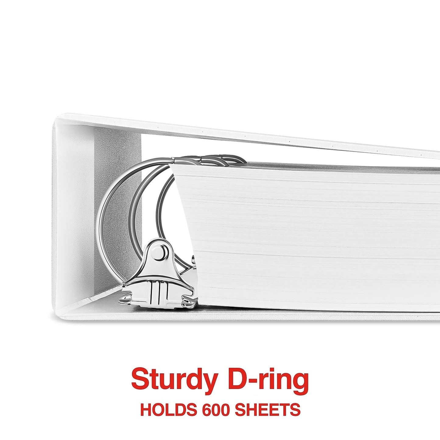 Staples 3-Inch D-Ring View Binder, White, 600 Sheets
