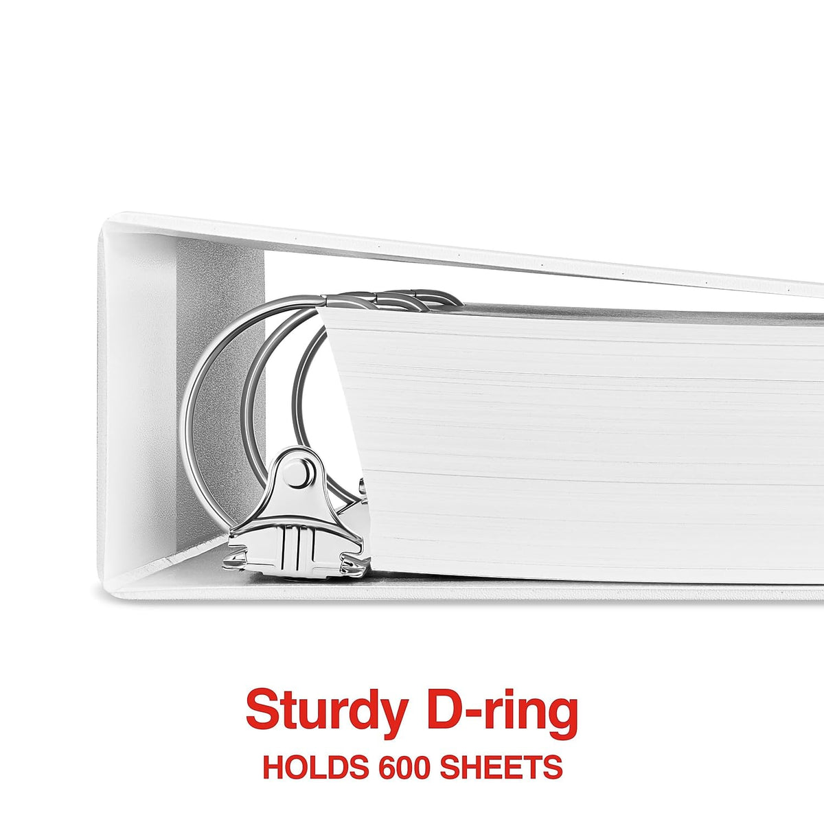 Staples 3-Inch D-Ring View Binder, White, 600 Sheets