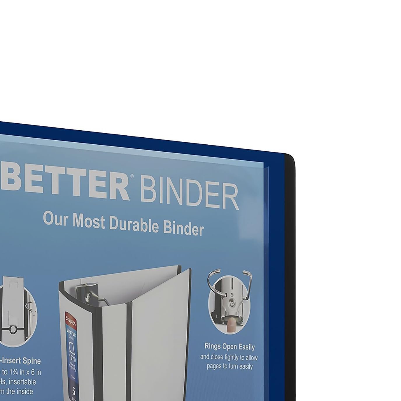 Staples Better 5-Inch D-Ring View Binder, Blue, Reinforced Spine
