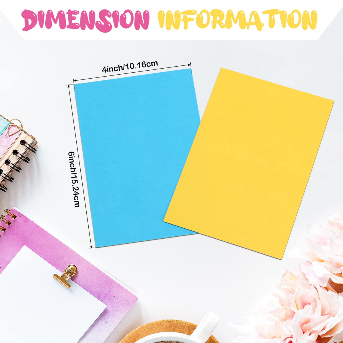 300 Pcs Blank Index Cards Thick Card Stock, 4 x 6 Inch, Vivid Colors