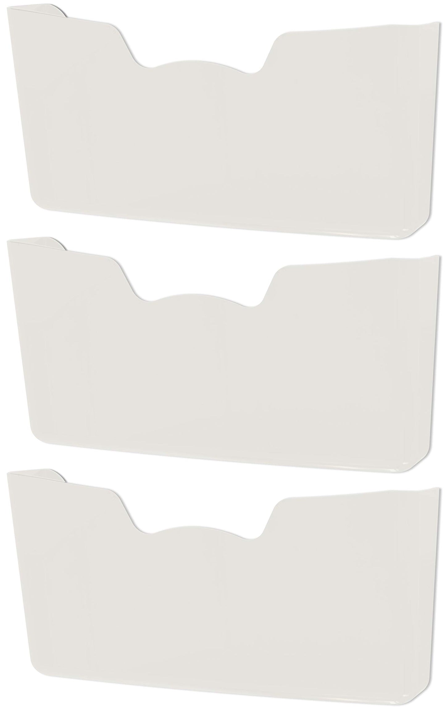 Simple Houseware White Wall Mount Single Pocket Hanging File Holder, 3-Pack