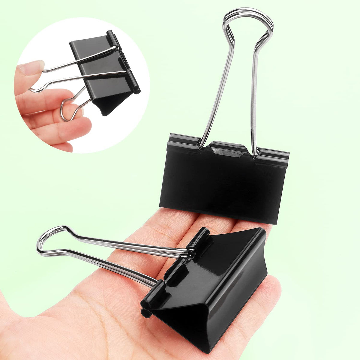 ZZTX 12 Pack Large Binder Clips 2.0 Inches Black