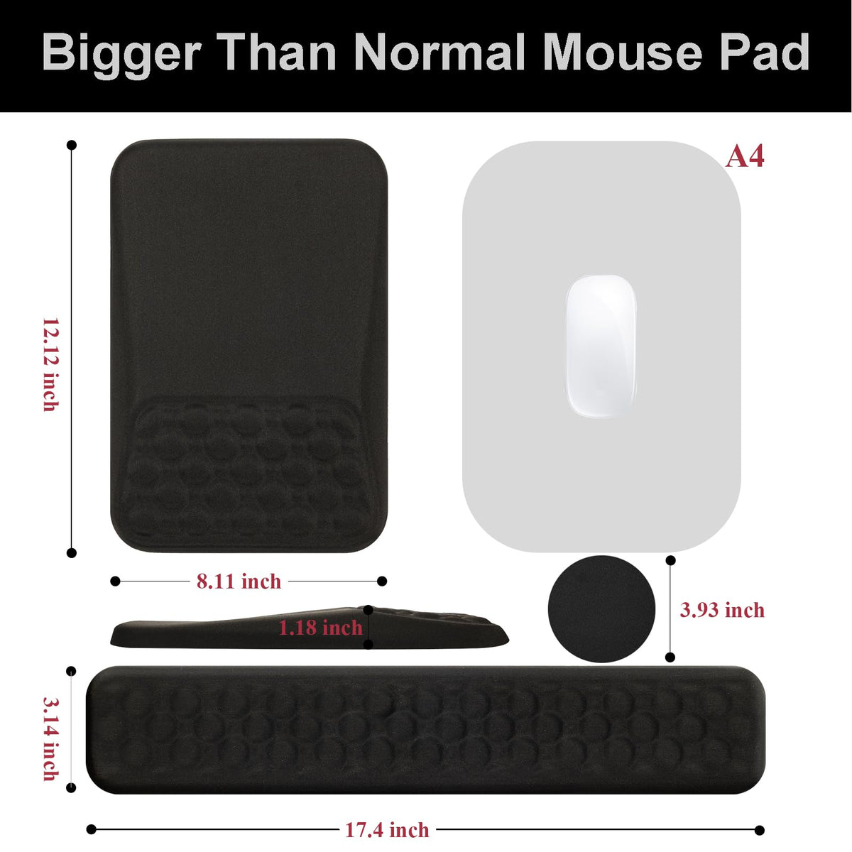 Ospelelf Keyboard Wrist Rest Ergonomic Mouse Pad with Wrist Rest, Arm Wrist Rest for Computer