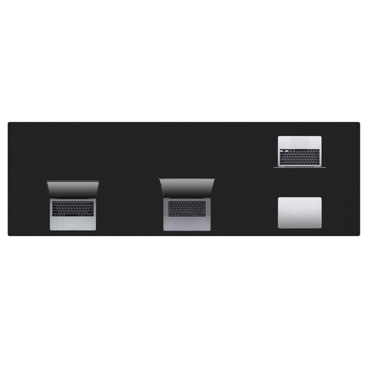 Cacoy 70.8"x24" Extended Leather Desk Mat, Waterproof Desk Blotters, Black