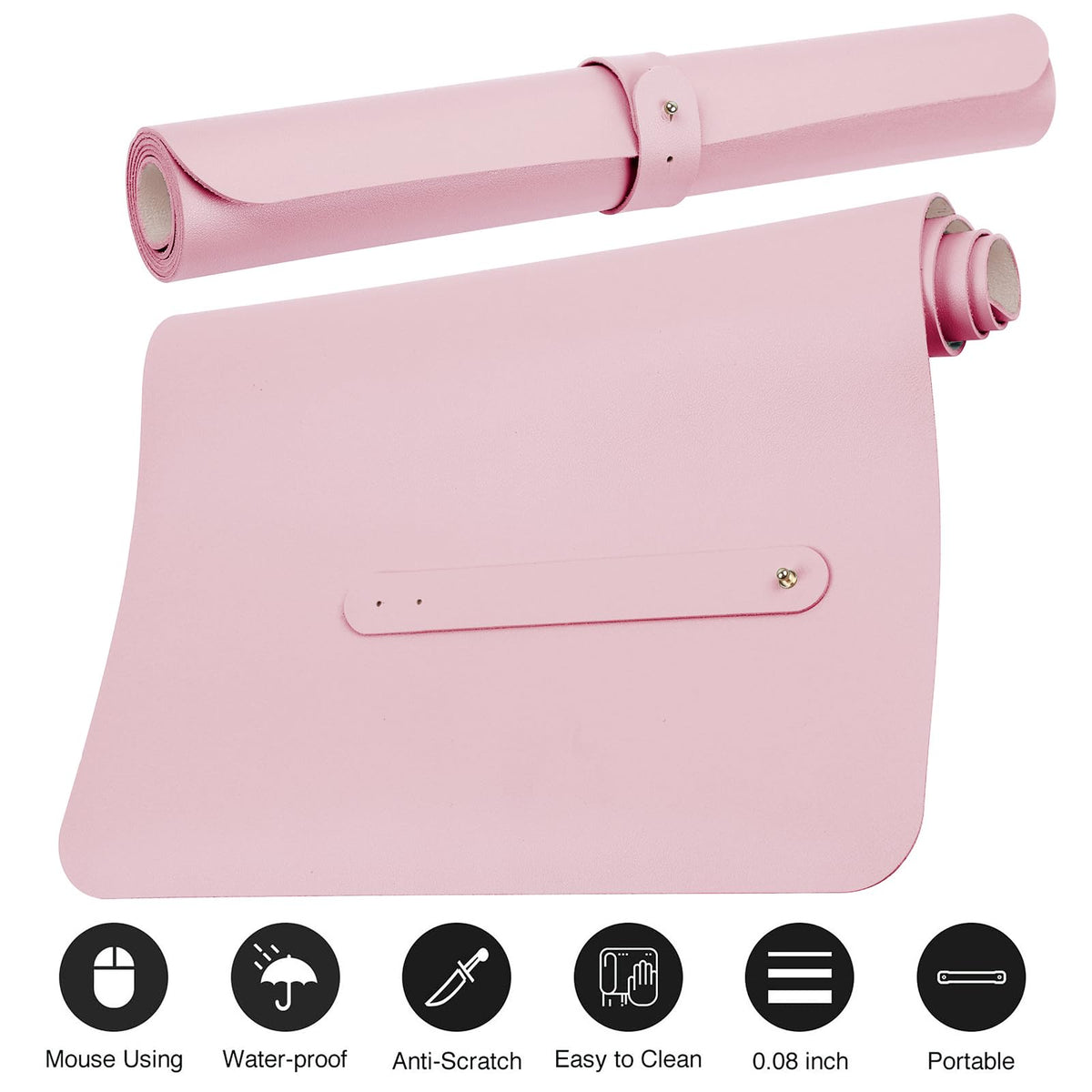 Boutilon Leather Desk Pad Protector,Non-Slip Mouse Pad,Laptop Desk Pad,Office Mouse Mat,Waterproof