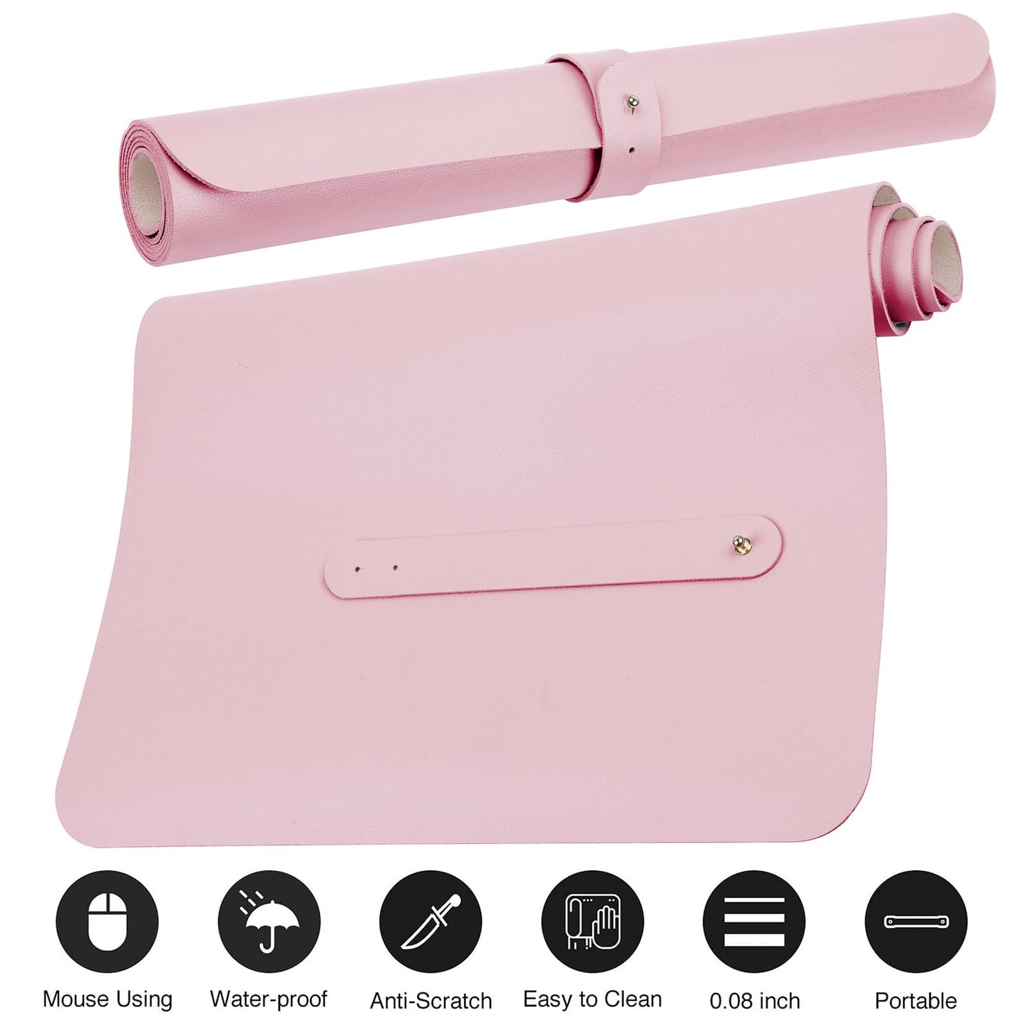 Boutilon Leather Desk Pad Protector,Non-Slip Mouse Pad,Laptop Desk Pad,Office Mouse Mat,Waterproof
