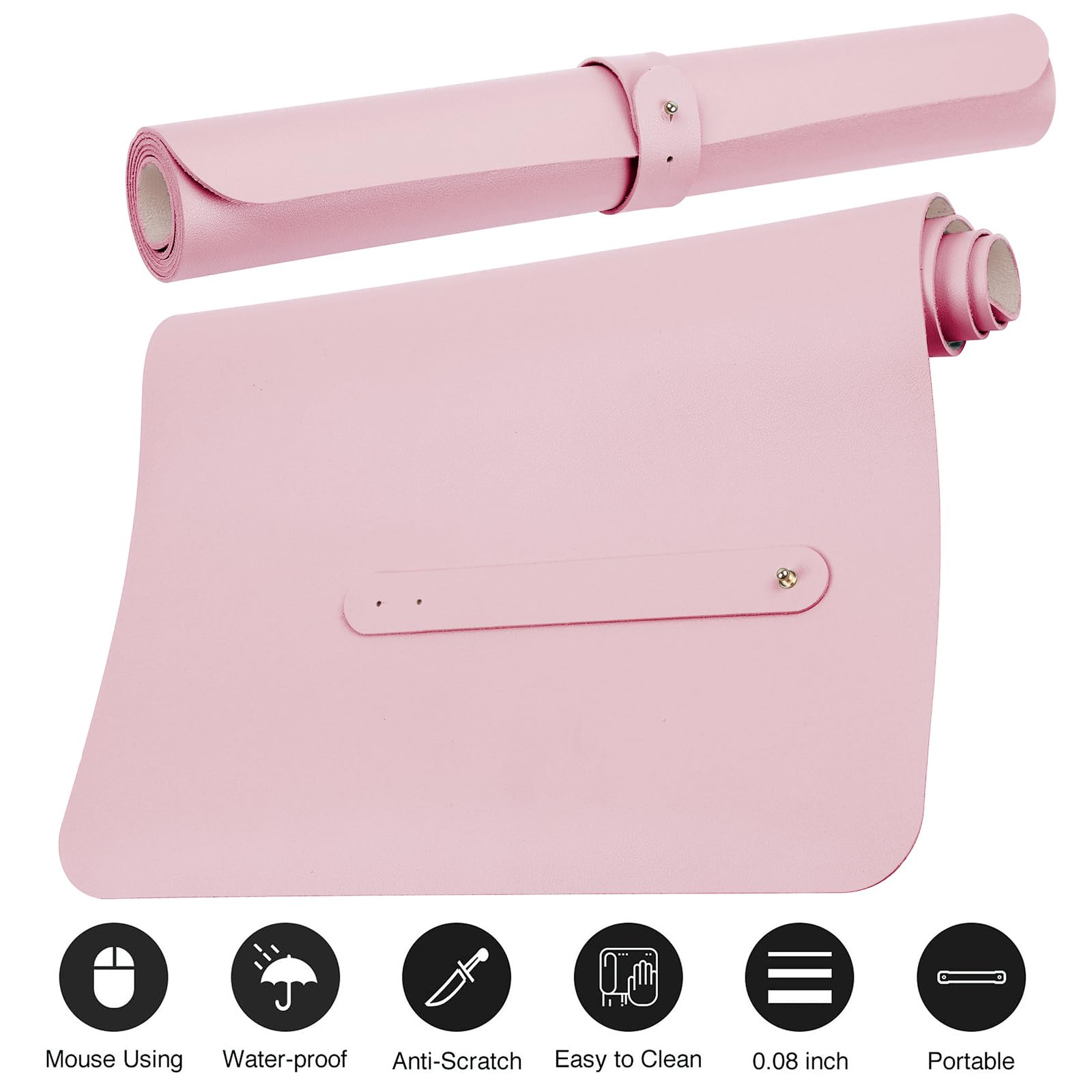 Boutilon Leather Desk Pad Protector,Non-Slip Mouse Pad,Laptop Desk Pad,Office Mouse Mat,Waterproof