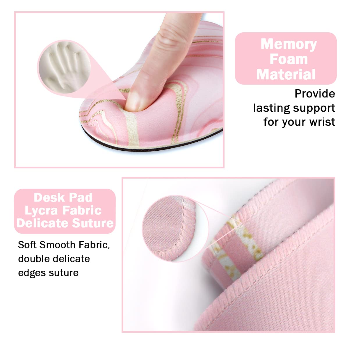 Keyboard Mouse Pad Set, Extended Mouse Pad+Keyboard Wrist Rest Support, Memory Foam Ergonomic Easy