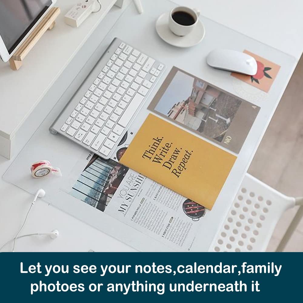 Desk Pad Blotters Protector Clear 18x24 in Plastic Desktopper Writing Surface Cover Desk Organizer