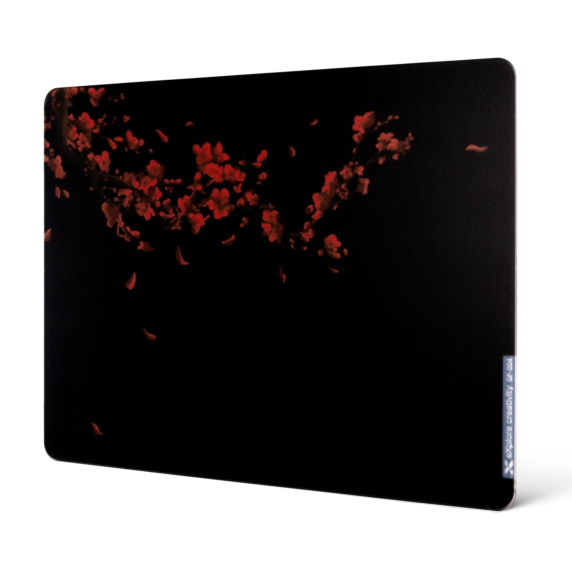 XVX Black Plum Blossoms Glass Mousepad 4.0, Hard Mouse Pad for Gaming,Ultra-Smooth Micro-Etched