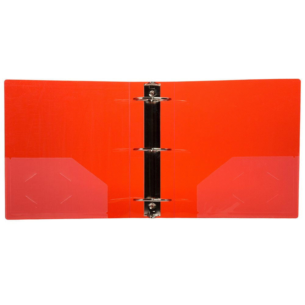 JAM PAPER Plastic 3 inch Binder - Red 3 Ring Binder - Sold Individually