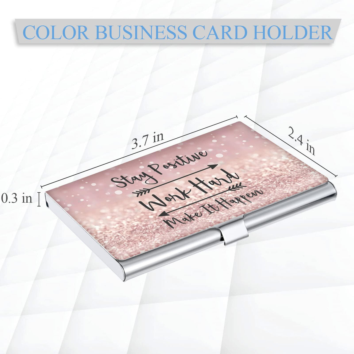 xiviers Business Card Holder，Color Printing Men's and Women's Business Card Case，Ultra-thin Metal