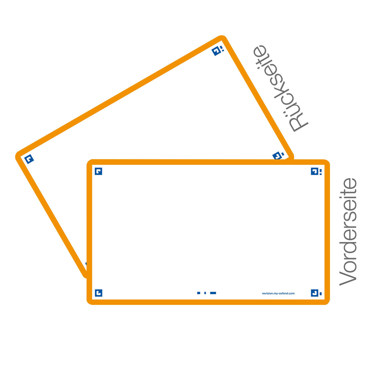 Flash Cards by Oxford, Blank with Orange Frame, Pack of 80 Cards, 7.5 x 12.5cm Size