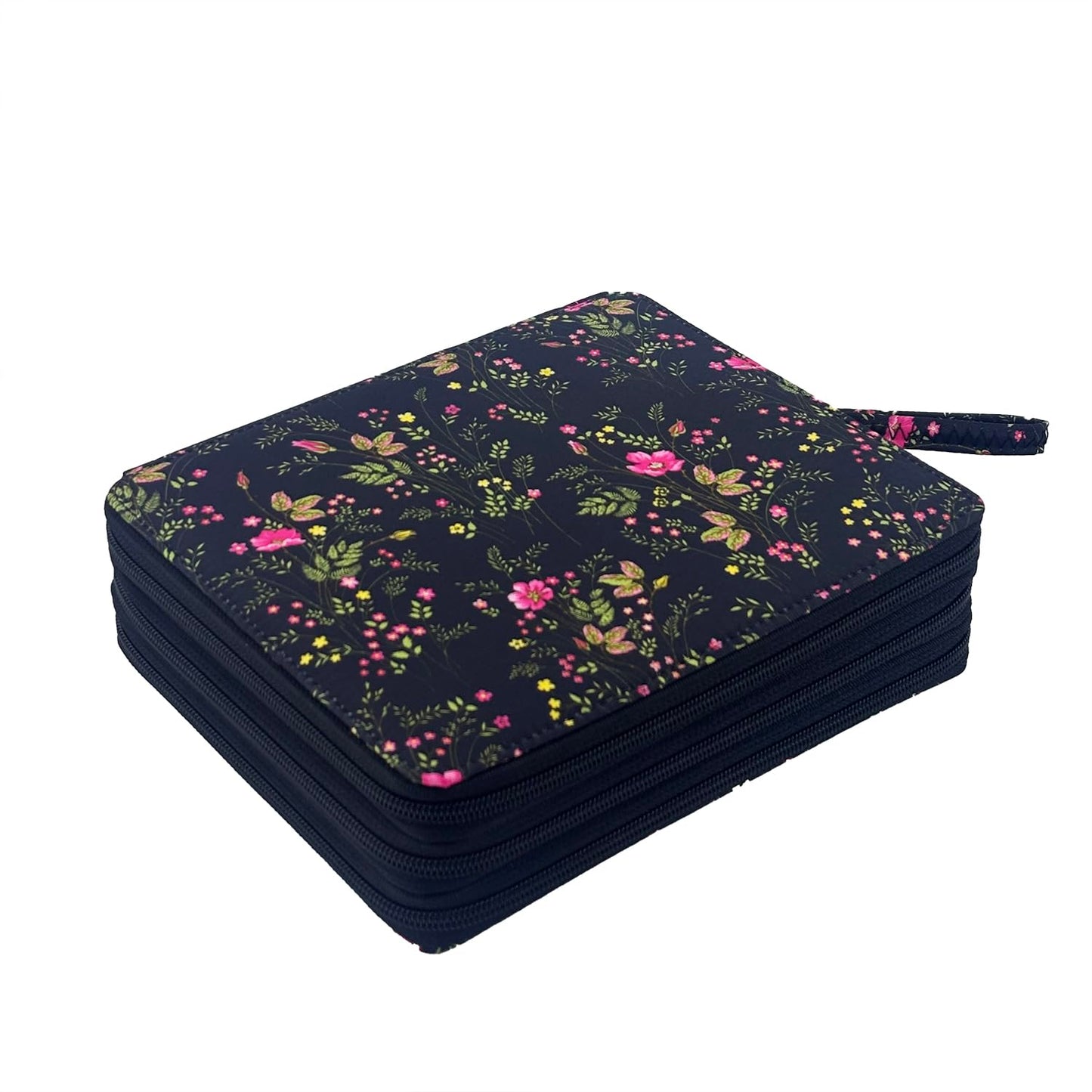 YOUNGCOL 120 Slots Colored Pencil Case,Pen Organizer,Black Floral