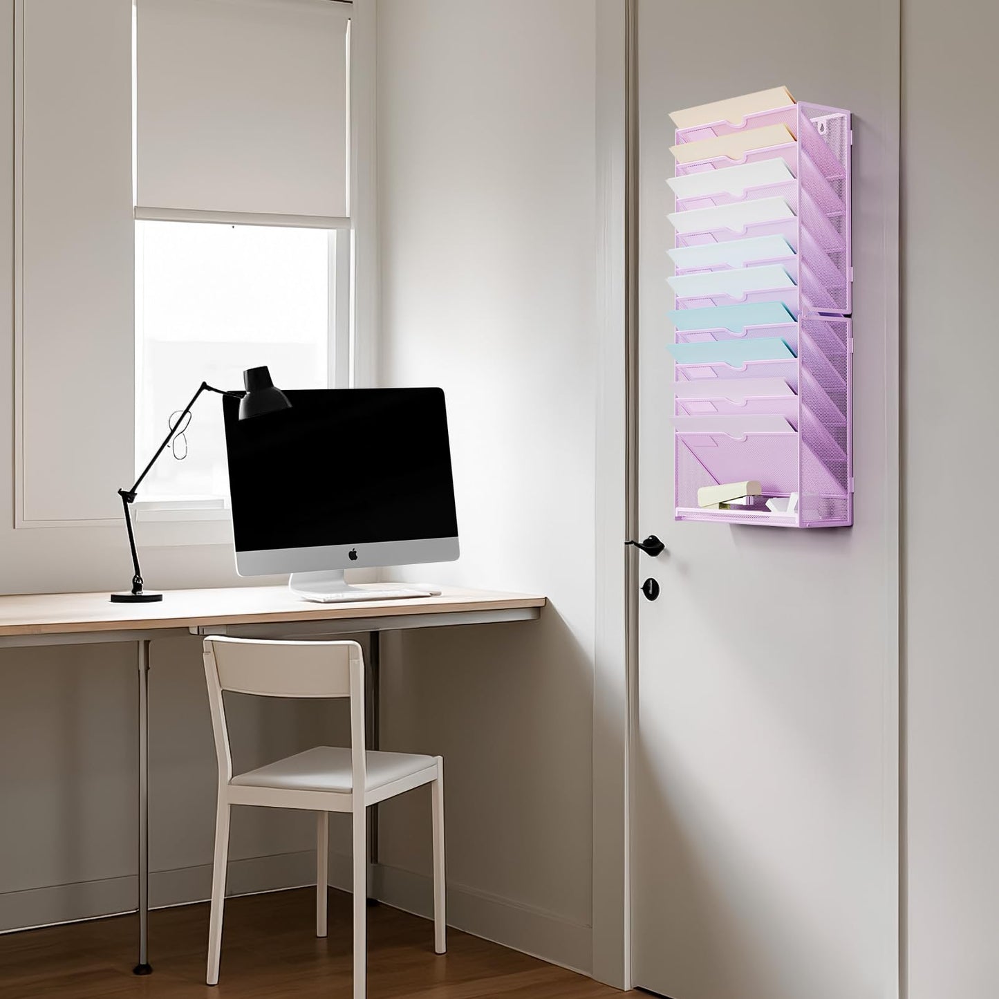 Marbrasse Wall File Holder 11-Tier Hanging Wall File Organizer, for Papers, Files Clipboard &