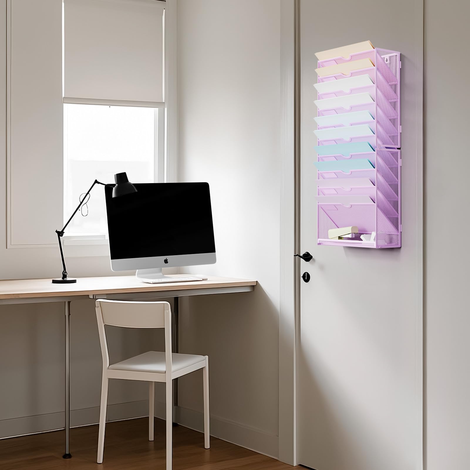 Marbrasse Wall File Holder 11-Tier Hanging Wall File Organizer, for Papers, Files Clipboard &