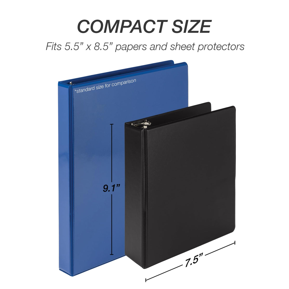 Samsill Economy 1 Inch Mini 3 Ring Binder, Round Ring Binder, Holds 5.5 x 8.5 Inch Documents