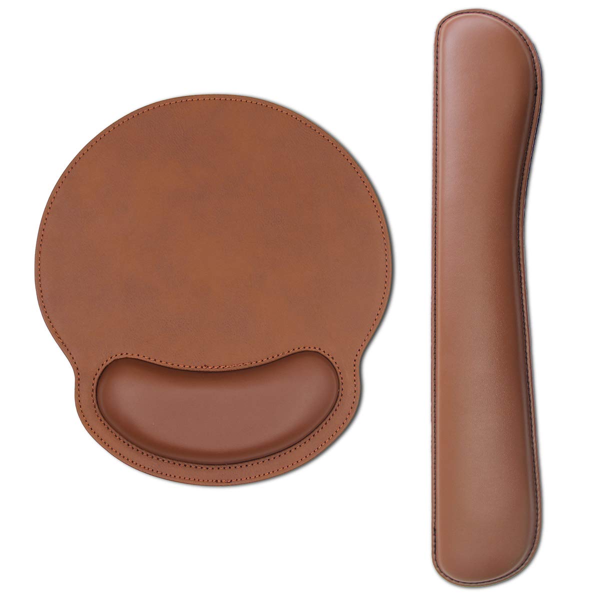 RICHEN Ergonomic PU Leather Keyboard Wrist Rest and Mouse Pad with Wrist Support, Memory Foam Set