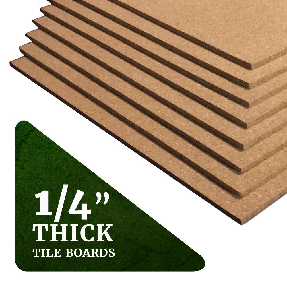 Classic Mules Cork Board Tiles - 8 Pack Square - 12" x 12" - 1/4" Thick Cork Tiles - Premium