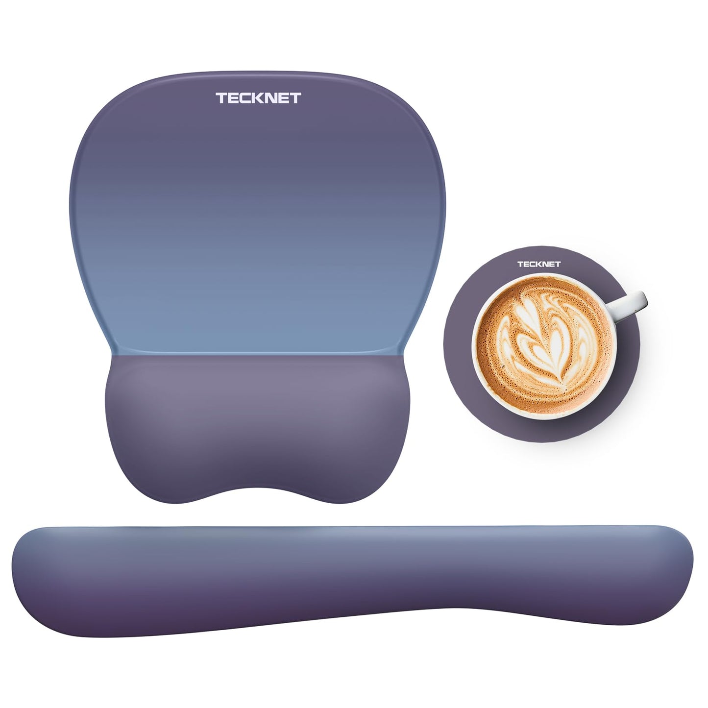 TECKNET Gel Ergonomic Mouse Pad & Keyboard Wrist Rest & Coaster