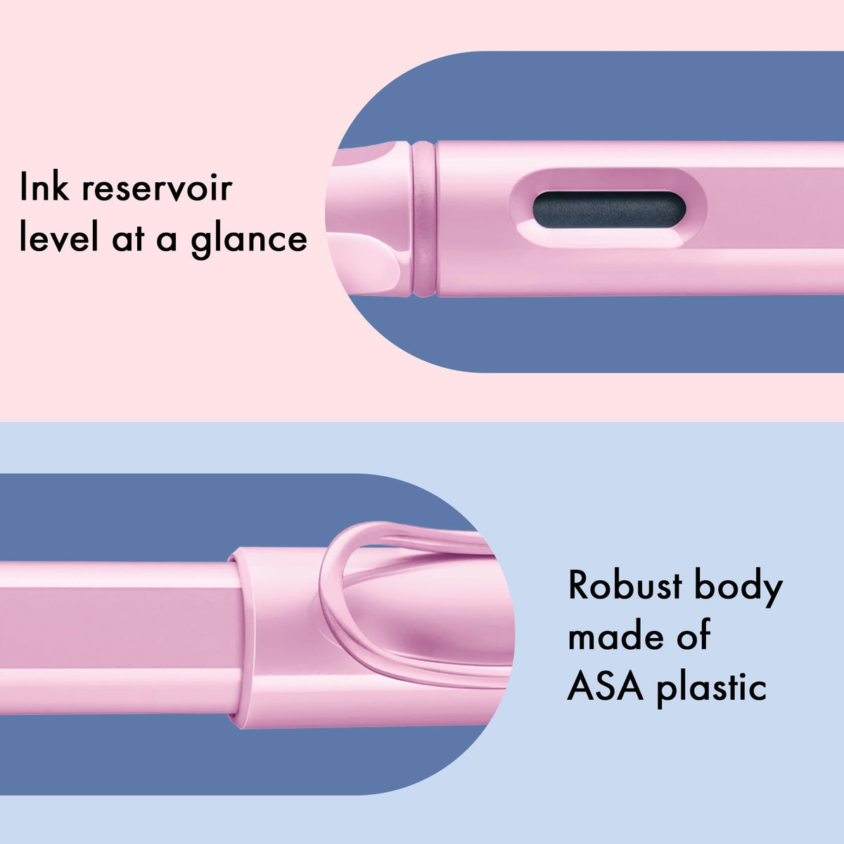 LAMY safari lightrose - Fountain Pen with ergonomic grip & polished steel nib in size F - ideal for