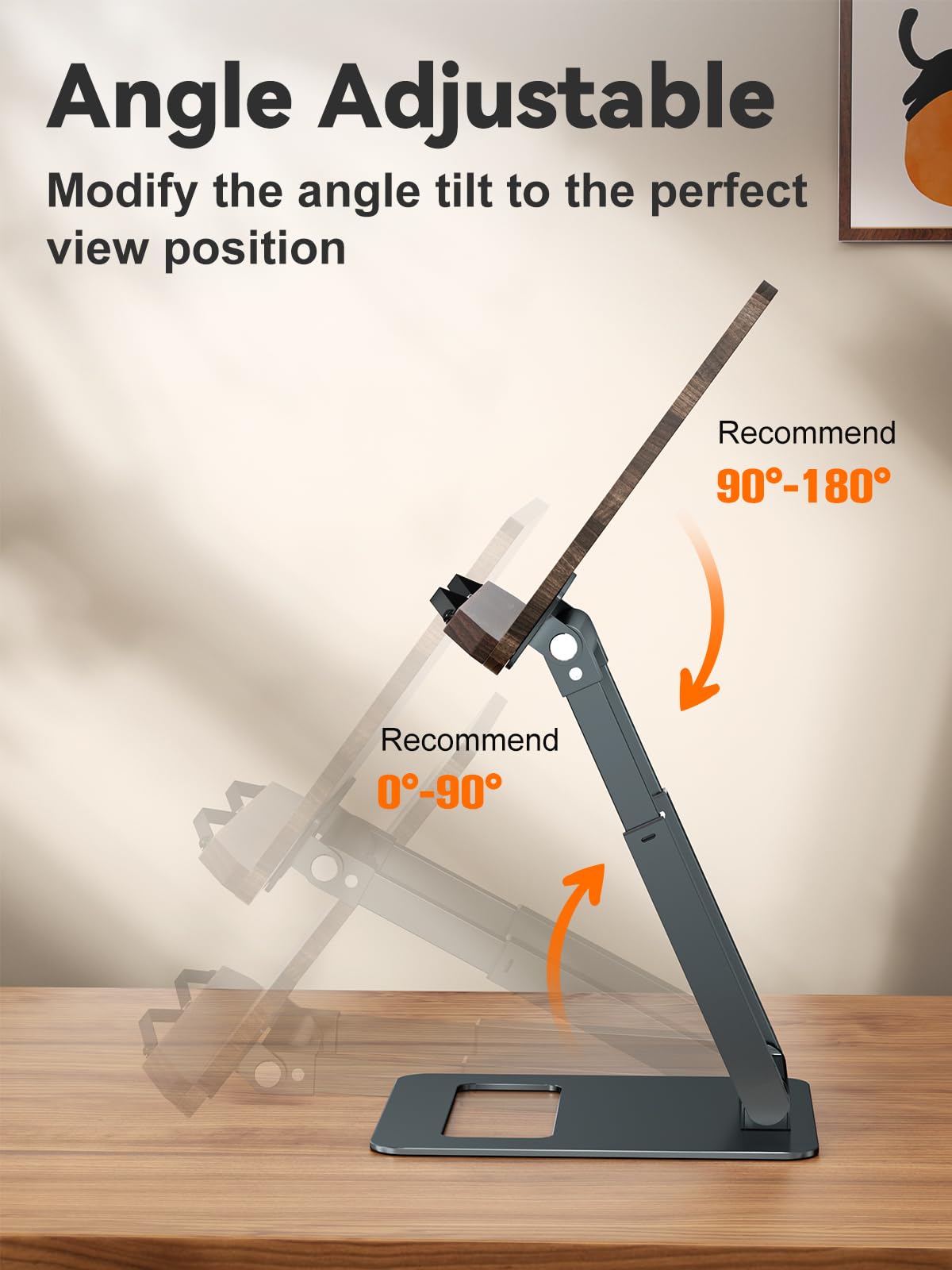 Tounee Book Stand, Telescopic Book Holder Stand, Adjustable Height Pull Out Design Ergonomic