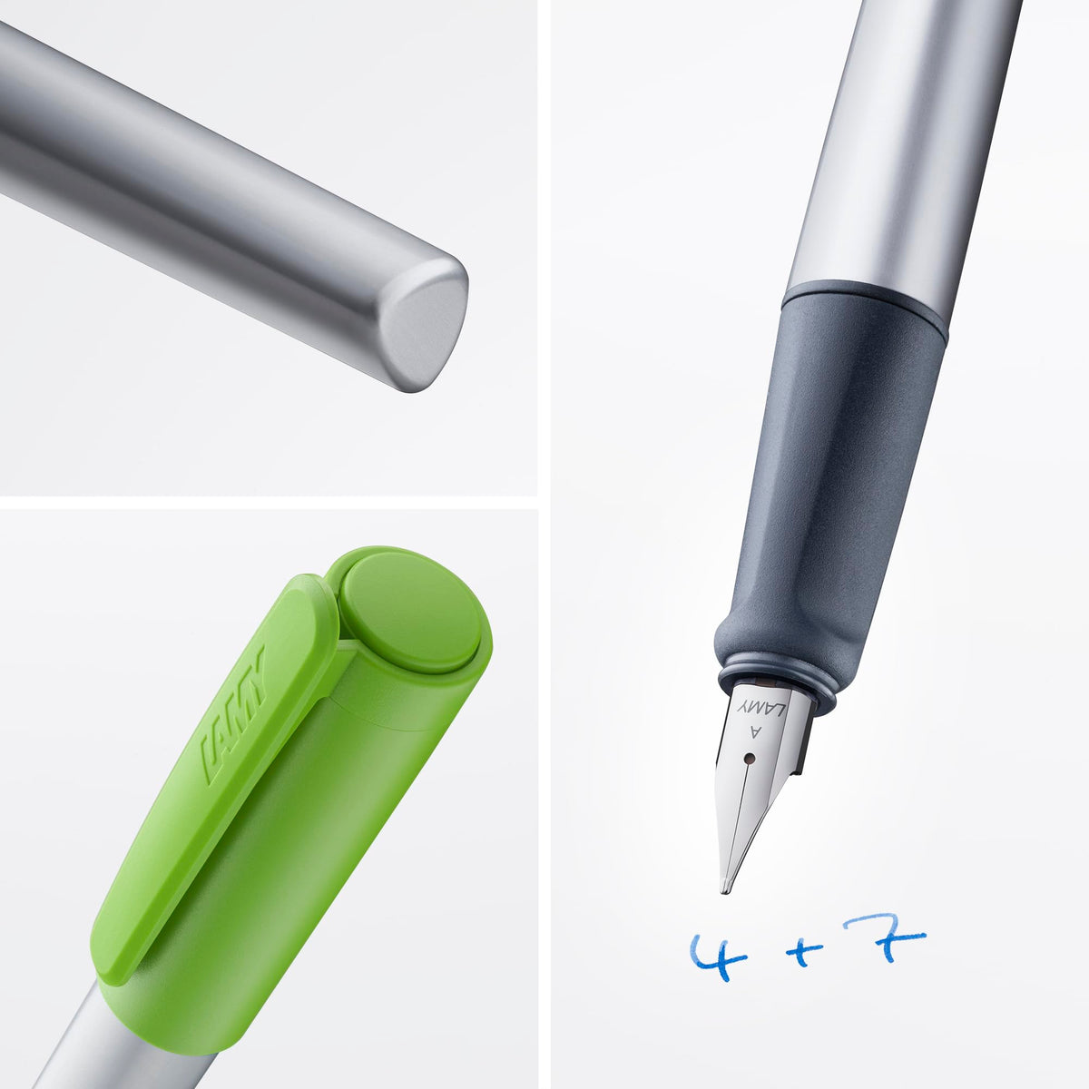 LAMY nexx lime – Fountain Pen with slip-proof grip & polished steel nib in size A - triangular