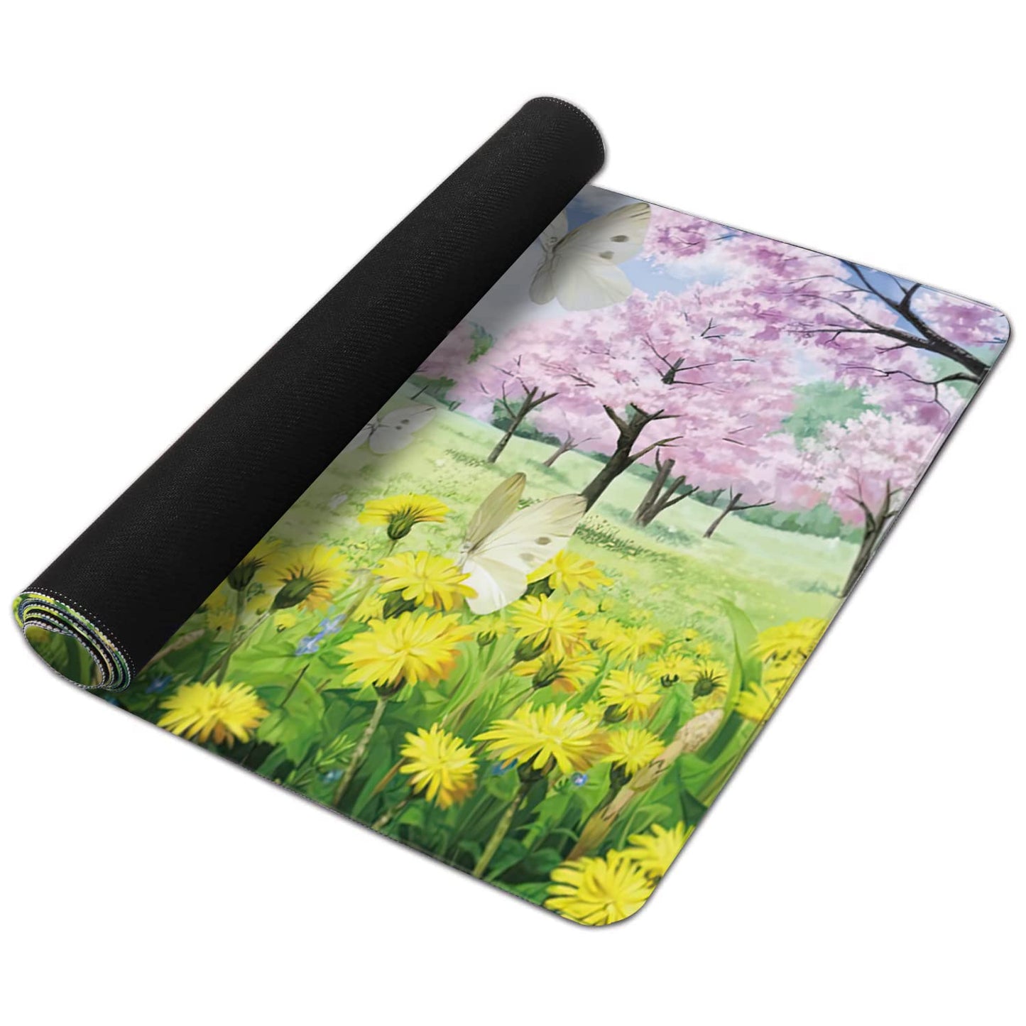 Spring Garden Extended Gaming Mouse Pad Large Desk Mat with Non-Slip Rubber Base and Stitched