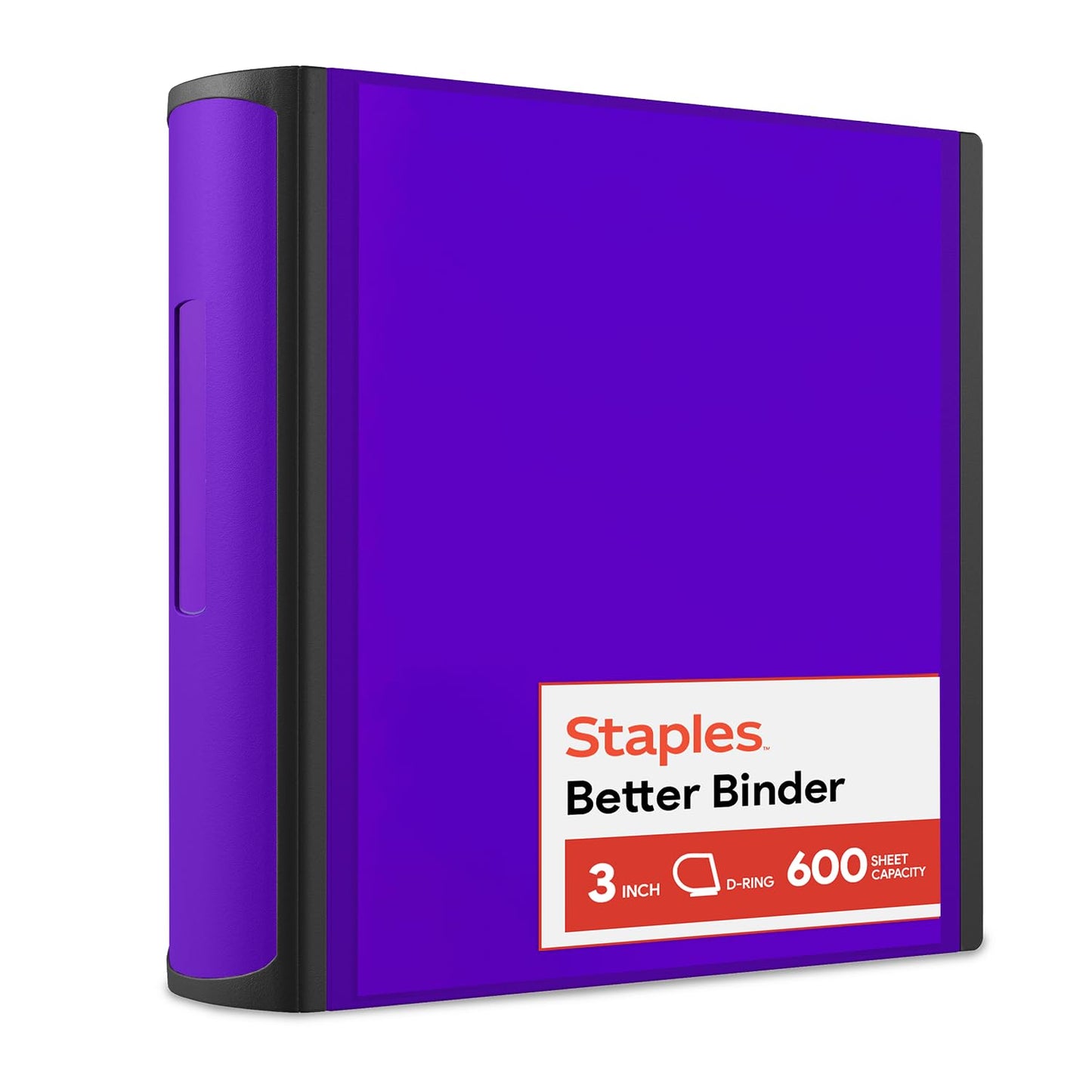Staples Better 3-Inch D-Ring Binder, Purple, Heavy-Duty