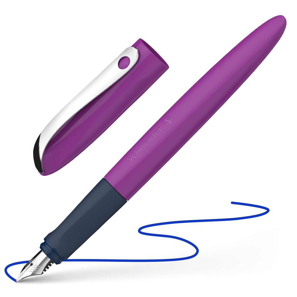 Schneider Wavy Fountain Pen for Right and Left Handed Users, Purple