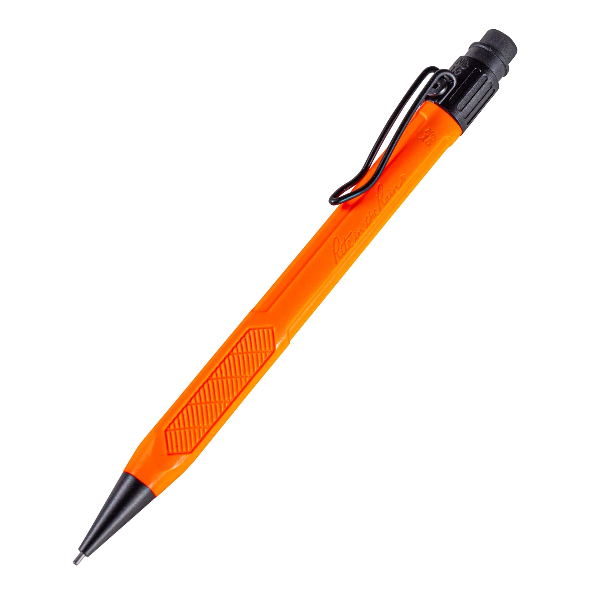 Rite in the Rain Weatherproof Mechanical Pencil, Orange Barrel, 1.3mm Dark Lead, 12 lead refills