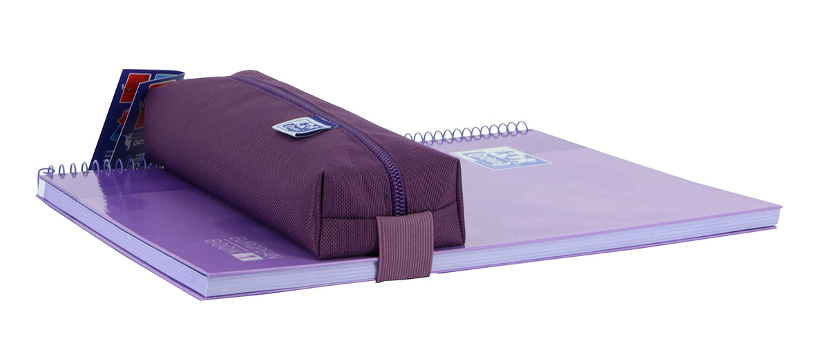 Oxford, Rectangular Pencil Case with Rubber, 22 cm, Purple
