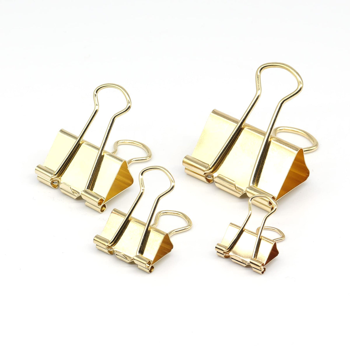 Binder Clip Paper Clamps, Assorted Sizes (Mini, Small, Medium, Large), 100 Pcs Clips for Office