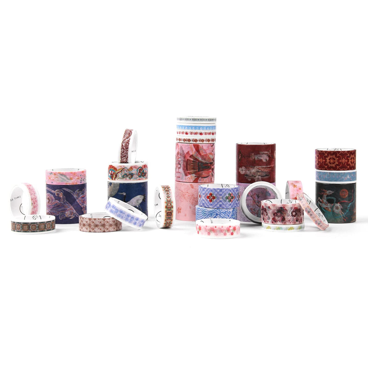 Dizdkizd Washi Tape Set, 100 Rolls Vintage Design Masking Tapes with 4 Sizes 5mm/10mm/15mm/30mm