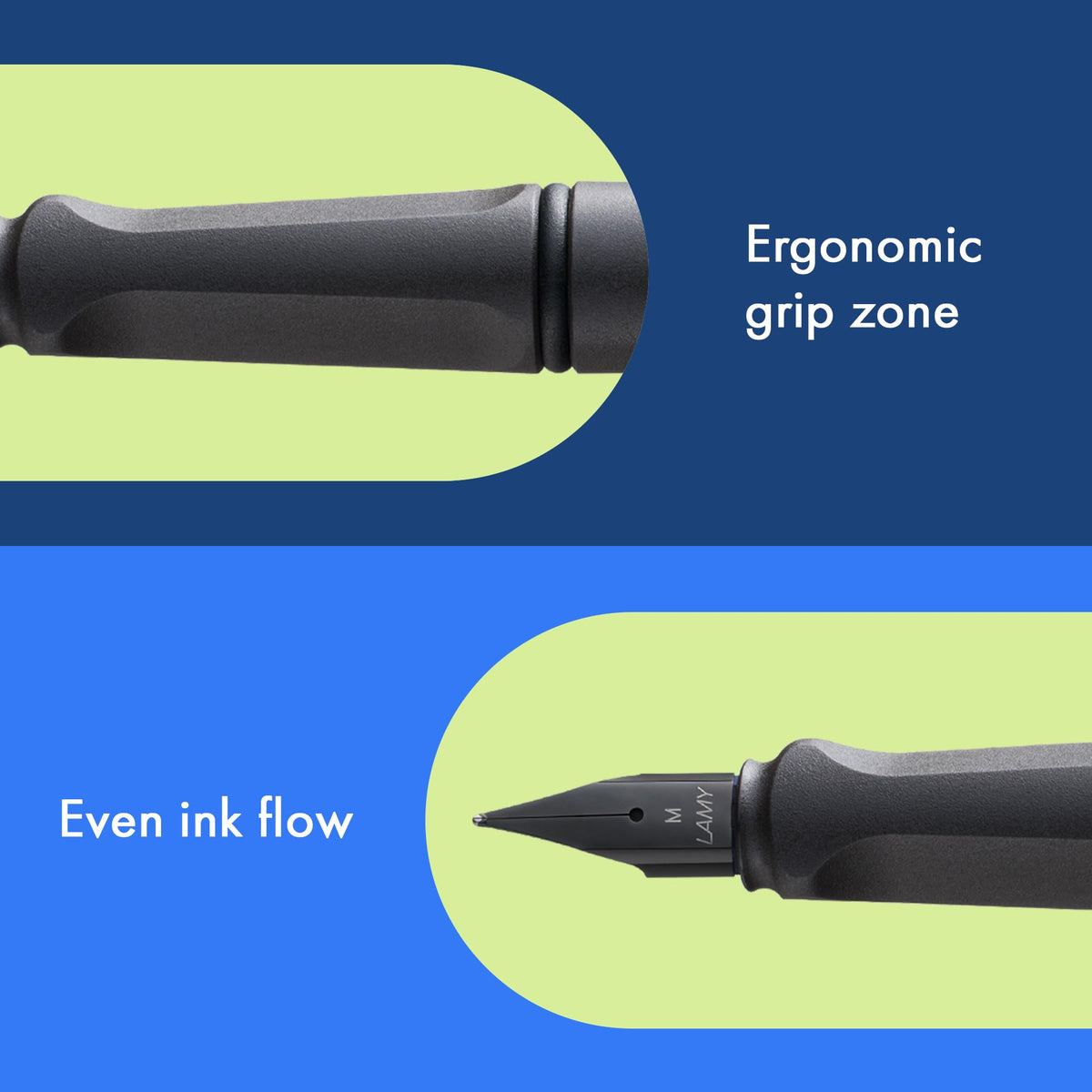 LAMY safari umbra - Fountain Pen with ergonomic grip & polished Left-Handed steel nib (LH) in size