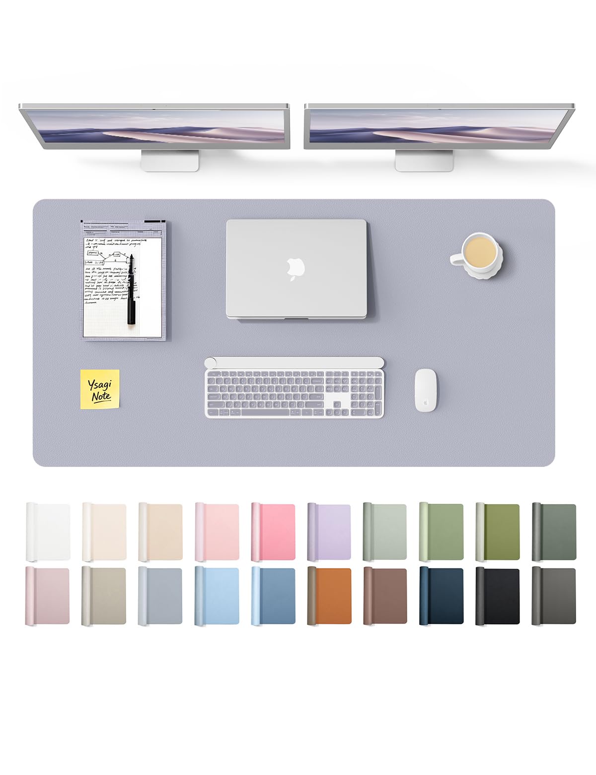YSAGi Leather Desk Pad Protector, Office Desk Mat, Large Mouse Pad, Non-Slip PU Leather Desk
