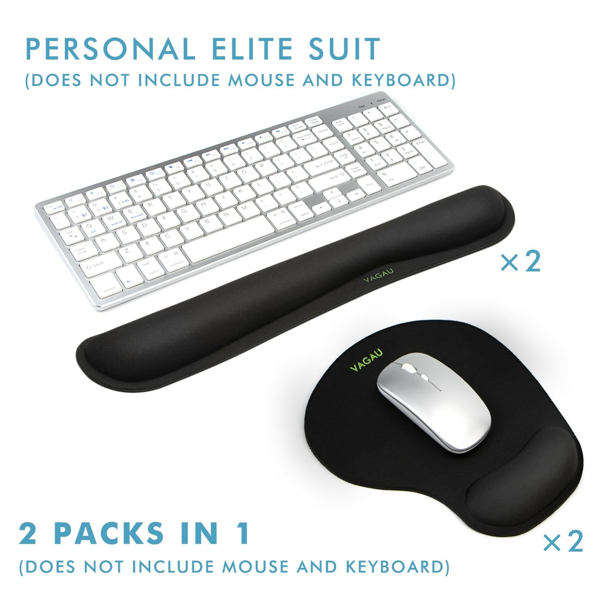 VAGAU Premium Keyboard Wrist Rest and Mouse Pad Wrist Support for 2 Pack