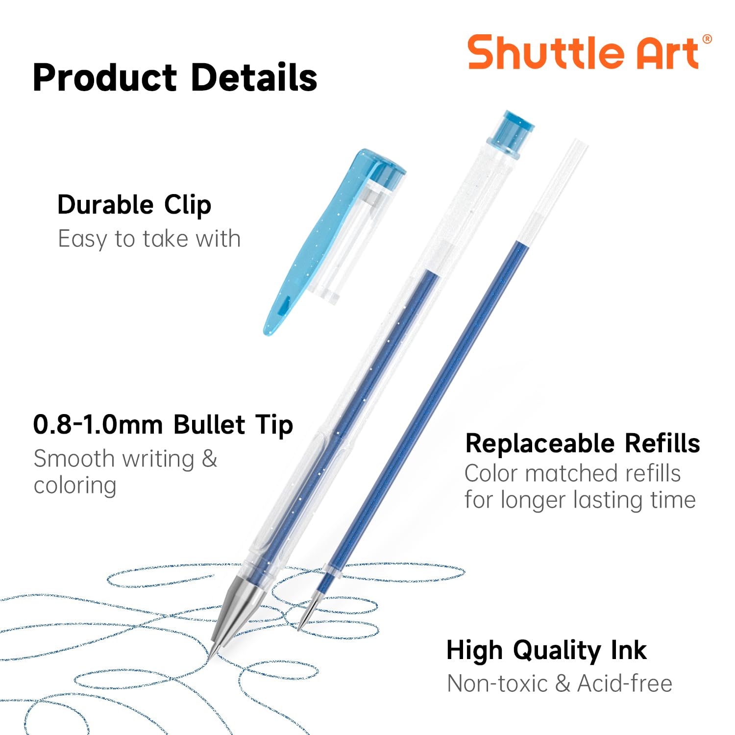 Shuttle Art 360 Pack Gel Pens Set, 180 Colors Gel Pen Set Plus 180 Color Refills Perfect for Adult