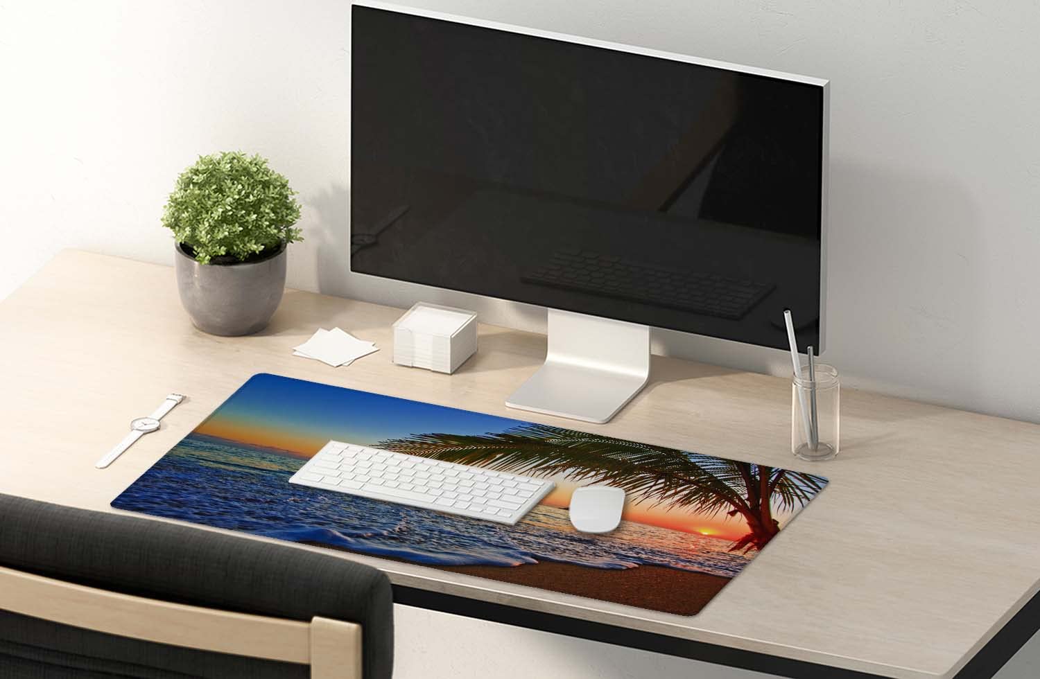 SSOIU Extended Gaming Mouse Pad - Non-Slip Water-Resistant Rubber Base Computer Keyboard Mouse Mat