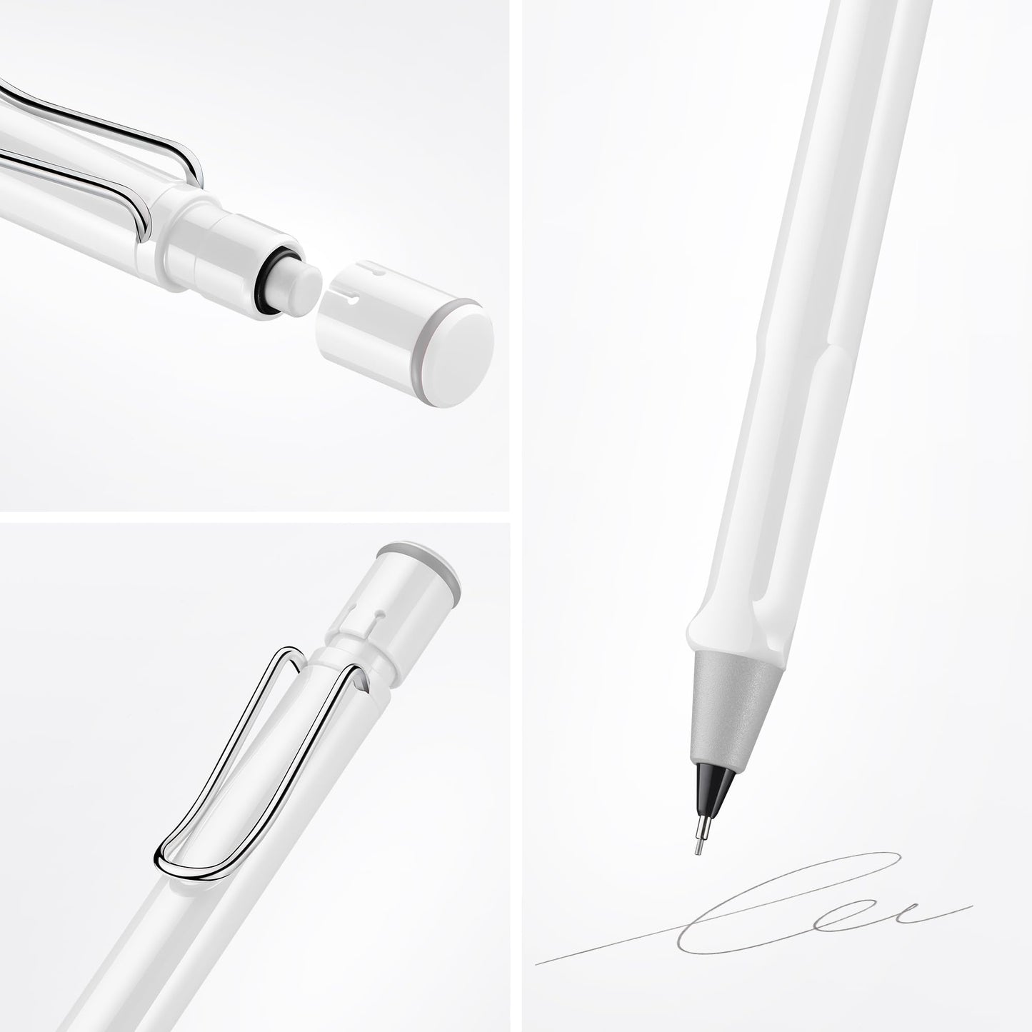 LAMY safari white - Mechanical Pencil with ergonomic grip & body made of robust ASA plastic - ideal