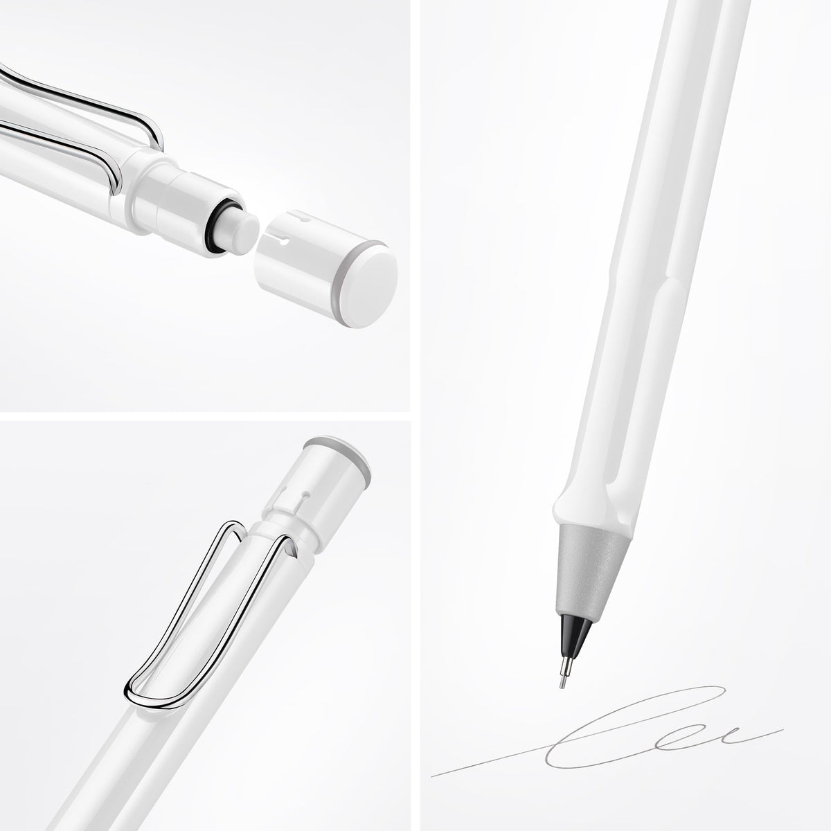 LAMY safari white - Mechanical Pencil with ergonomic grip & body made of robust ASA plastic - ideal
